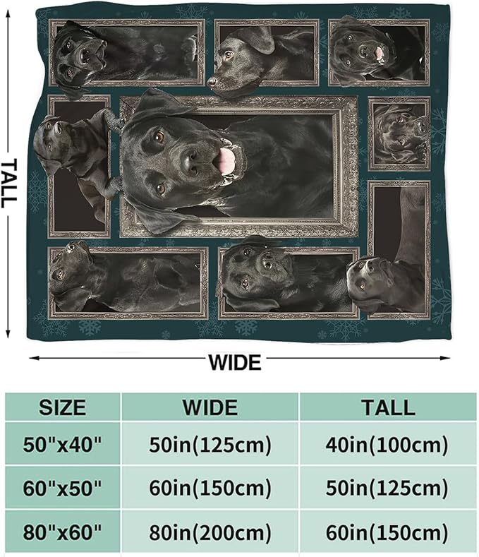 Tijuboni Labrador Retriever Throw Blanket Dog Gifts for Girls Boys Women Men Kids Adults Soft Flannel Fleece Blanket for Couch Sofa Bed Home Decor 40"x50"