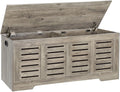 DINZI LVJ Storage Chest, 47.3” Wooden Toy Box with 2 Safety Hinges, Retro Entryway Shoe Storage Bench with Flip-Top, Sturdy Large Storage Trunk for Living Room, Bedroom, Easy Assembly, Gray Wash