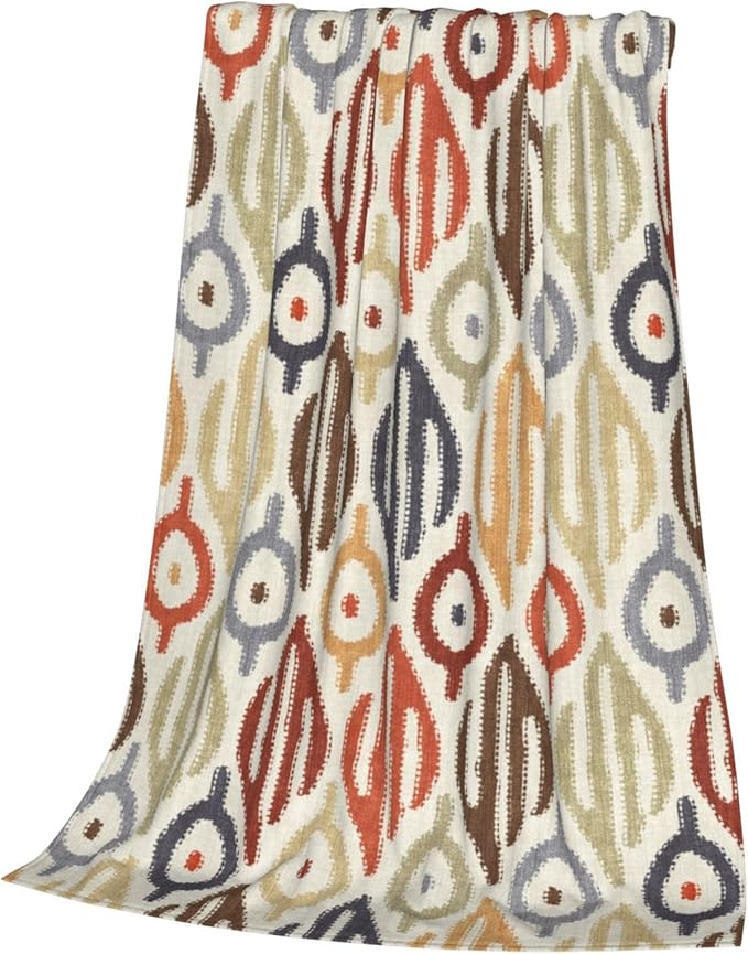 Boho Blanket for Women Kids Adults Flannel Decor Soft Ethnic Pattern Throw Blankets for Couch Travel Nap 80x60 Inches