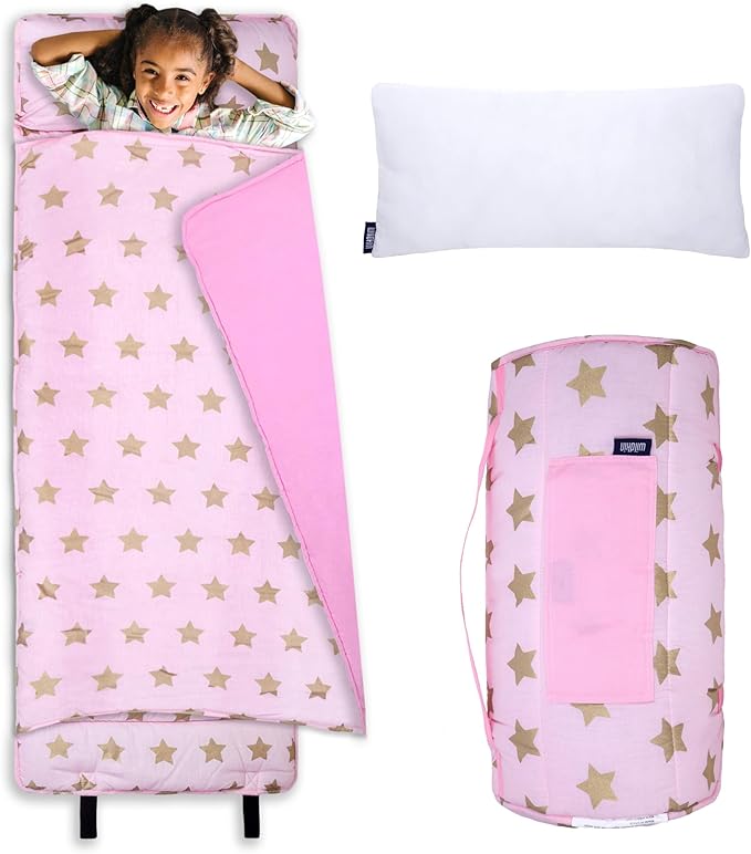 Wildkin Kids Original Nap Mat – Cozy Kids Sleep Mat with Pillow, ideal for School & Travel