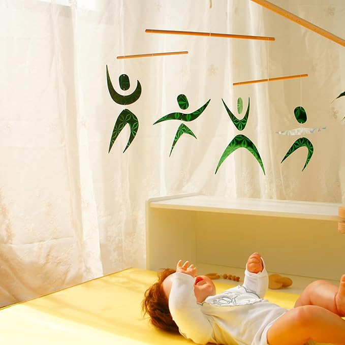 Montessori Mobile Set G - Munari (with Plastic Ball) & Octahedron in Multiple Sizes & Green Dancers Ⅱ