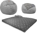 CordaRoy's Chenille Bean Bag-Convertible Bean Bag Chair-Machine-Washable Chenille Fabric Cover-for Basement,Living Room,Game Room,Dorm & More - King Size - Charcoal | Made in The USA