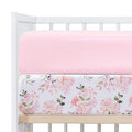 Crib Sheets Girl 2 Pack Set, 2 Pack Toddler Bed Sheets Set, Floral Print Fitted Crib Sheet for Standard Crib & Toddler Mattress, Size 28 x 52 inches, Pink N Floral