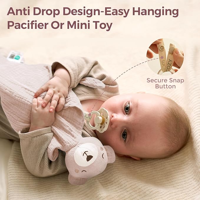 Momcozy Bear Loveys for Babies with Cotton - Soft Security Blanket for Boy or Girl for Self-Soothing On-The-Go-Portable & Anti-Drop Design - Newborn Gift，Must Have（Pink Bear 14 inch）