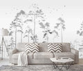 Grey Forest Tree Wallpaper Large Art Wall Mural for Bedroom Livingroom Dining Room (Not Self-Adhesive)