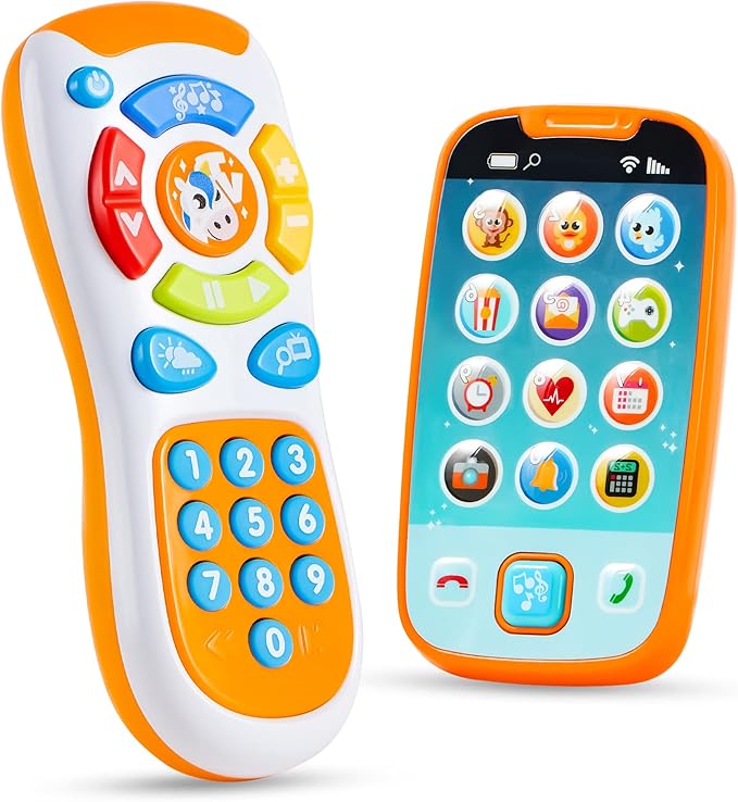 JOYIN Smartphone Toys for Baby, Remote Control Baby Phone with Music, Learning Toy, Birthday Gifts for Infants, Kids, Boys and Girls, Gift for Christmas