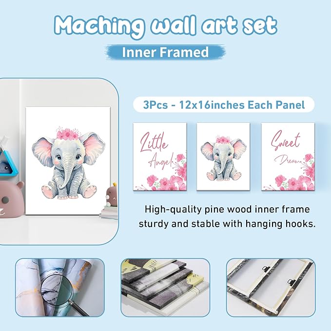 Personalized Baby Crib Bedding Set: 5 Piece Custom Gift Calf Elephant Cow Crib Bed Set with Name,Nursery Bedding Set for Toddler Girls Crib,Infant Boys Crib Sets, Floral Crib Bedding Gifts(Fixed Size)
