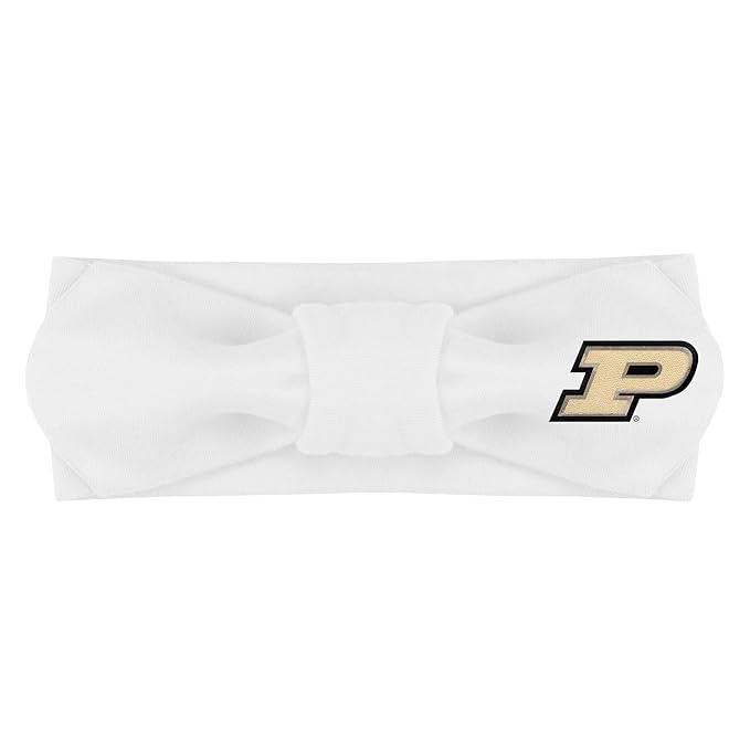 Creative Knitwear Purdue Boilermakers Infant Girls White Solid Hair Knot Headband Embroidered Logo - Size Newborn - 4T