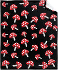 Thuswarm Cute Red Mushroom Flannel Blanket for Autumn Winter Gifts Warm Cozy Soft Funny Print Throw for Bed Couch Sofa 40”×30” XSmall for Pets