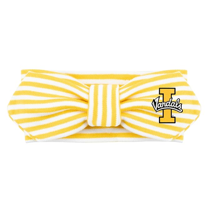 Creative Knitwear Idaho Vandals Infant Girls Gold/White Striped Hair Knot Headband Embroidered Logo - Size Newborn - 4T