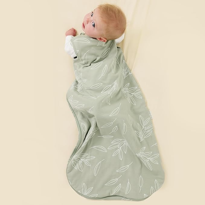 Woolino Merino Wool and Organic Cotton Baby Sleeping Bag - 4 Season Classic Sleep Sack - Two-Way Zipper Sleeping Bag for Baby and Toddler - 6-18 Months - Sage