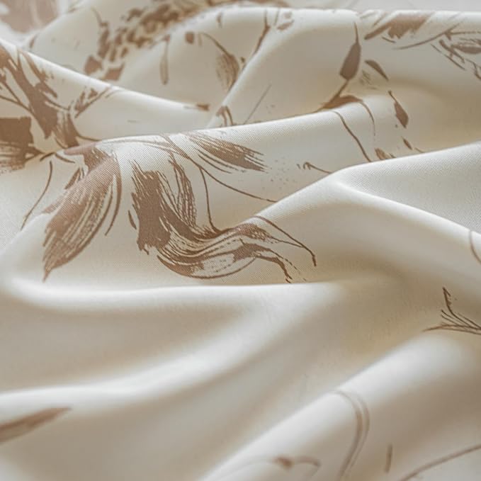 ENJOYBRIDAL Floral 84 Inch Curtains for Bedroom Cute Drapes Boho Semi Sheer Living Room Retro Window Curtain Panels Floor Length Light Filtering Farmhouse Rod Pocket 2 Panels Window Treatments