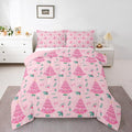Feelyou Christmas Tree Comforter Set All Season Merry Christmas Bedding Set with 2 Pillow Cases Happy New Year Microfiber Kids King Bedclothes Xmas Bedroom Decor Duvet Quilt Soft Lightweight