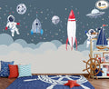 Children's Astronaut Rocket Moon Nursery Wall Mural Wallpaper 178" x 117"