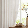 FMFUNCTEX Linen Semi Sheer Natural Curtains for Bedroom Living Room, Beige Curtains 96 Inches Long Sheer Linen Textured Window Drapes Farmhouse Light Filtering 2 Panels Rod Pocket