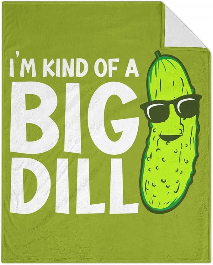 Pickle Throw Blanket for Girls Boys - 40x50 Inches Crib Size - Soft Fluffy Cozy Blankets Gift - Green Funny Blanket Throws for Travel, Office