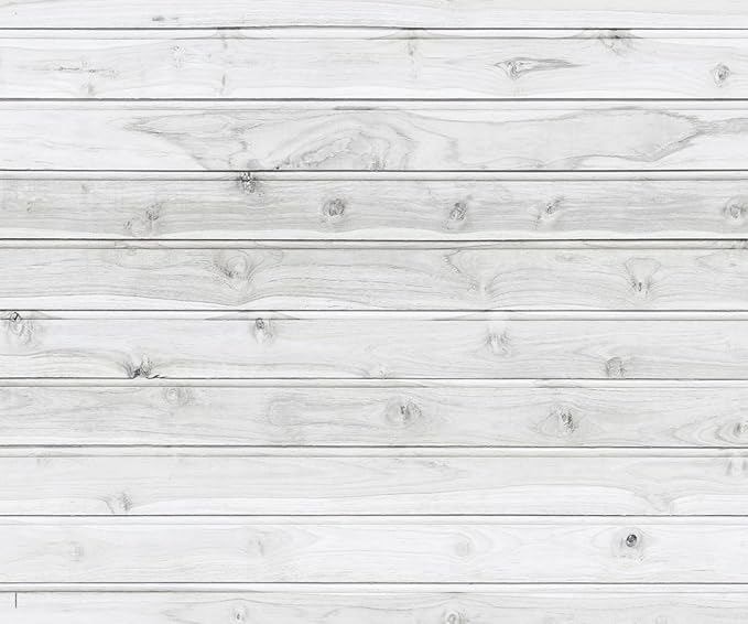 Kate White Wood Floor Backdrop Drops Photography Floor Mats Rubber Wooden Wall Backdrop Mat Newborn Photography Props for Photo Studio10x8ft (Included 2 Pcs 5x8ft)