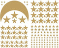 Moon and Stars Wall Decal Vinyl Sticker for Kids Boy Girls Baby Room Decoration Good Night Nursery Wall Decor Home House Bedroom Design YMX16 (Matte Gold)