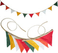 Fabric Bunting Banner, 2 Pack Handmade Neutral String Banner Each 8.5 ft 10 Flags Nursery Wall Hanging Wedding Birthday Home Baby Shower Party Decoration Bunting (Christmas)