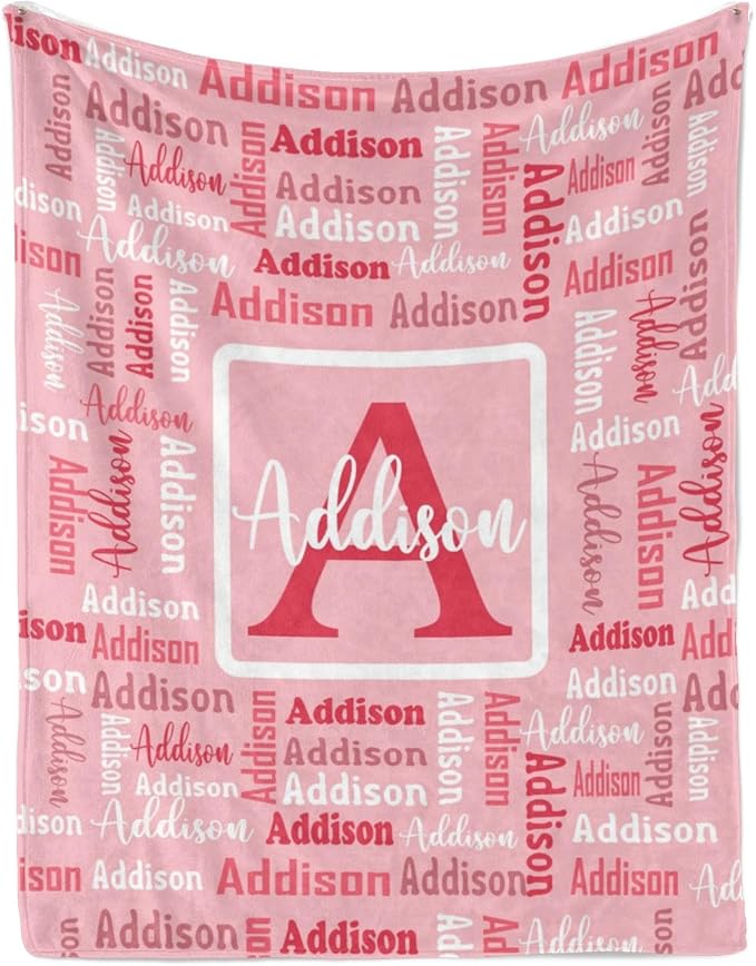 Dr.TOUGH Name Blanket Personalized Blanket for Adult Kids Flannel Customized Personalized Blankets and Throws