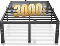 MAF 18 Inch Full Size Bed Frame No Box Spring Needed, Full Bed Frame Metal Heavy Duty Metal Platform Bed Frames Black Steel Slats Support Under-Bed Storage Space
