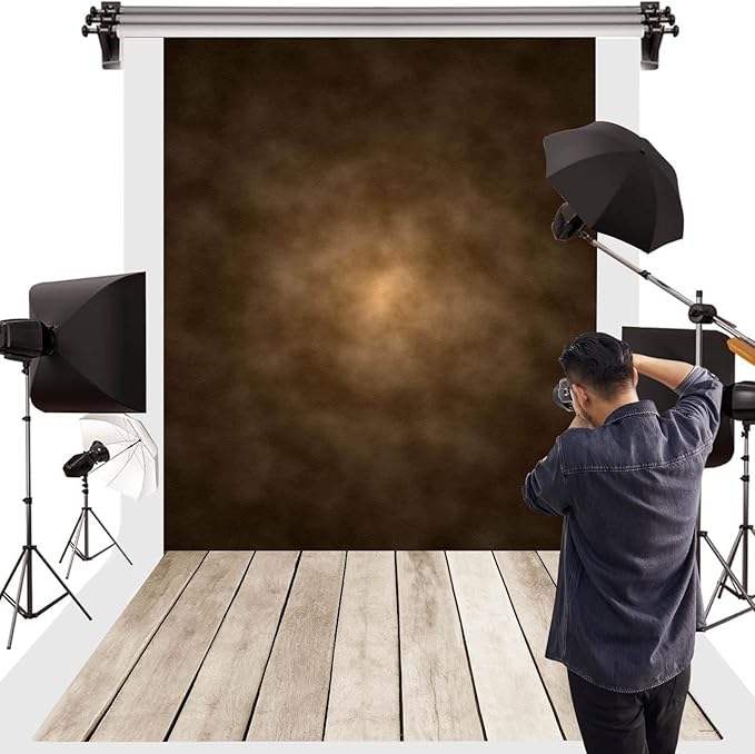 Kate Retro Wood Floor Mat Light Brown Photography Rubber Wooden Wall Mats Floor Drops for Newborn Photography Props 5x4ft