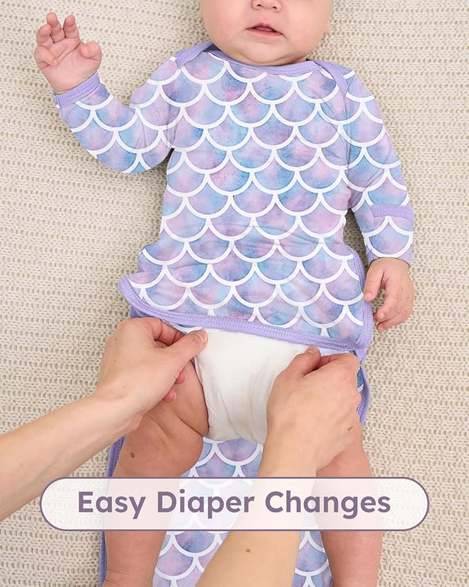 Yoofoss Baby Knotted Gowns 0-3 Months, Newborn Sleepers Hospital Coming Home Outfit for Photograph, Soft Breathable Comfort