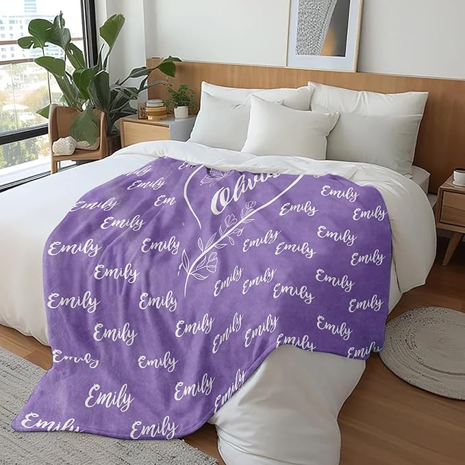 Ships Next Day, Personalized Blanket for Teen Boys Girls, Custom Blanket with Name Customized Flannel Throw Christmas Birthday Blanket Gifts for Kids or Adult