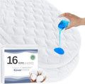 Moses Basket Mattress Pad 16" x 30" - Fit for Plum Sparrow, Baby Delight Slumber/Beside Me Doze, 4moms MamaRoo Sleep Bassinet, Waterproof Quilted Mattress Protector, Cotton Terry Surface