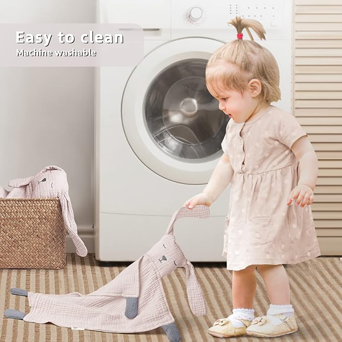 lulumoon Puppy Security Blanket: Skin-Friendly Muslin Lovey for Travel & Daycare - Snuggle Lovie for Self-Soothe