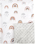 david's kids Micro Fleece Minky Baby Blanket for Boys Girls with Double Layer and Soothing Raised Dots, Breathable and Soft Lightweight Receiving Blanket for Newborns, 50x60 Inches, Rainbow