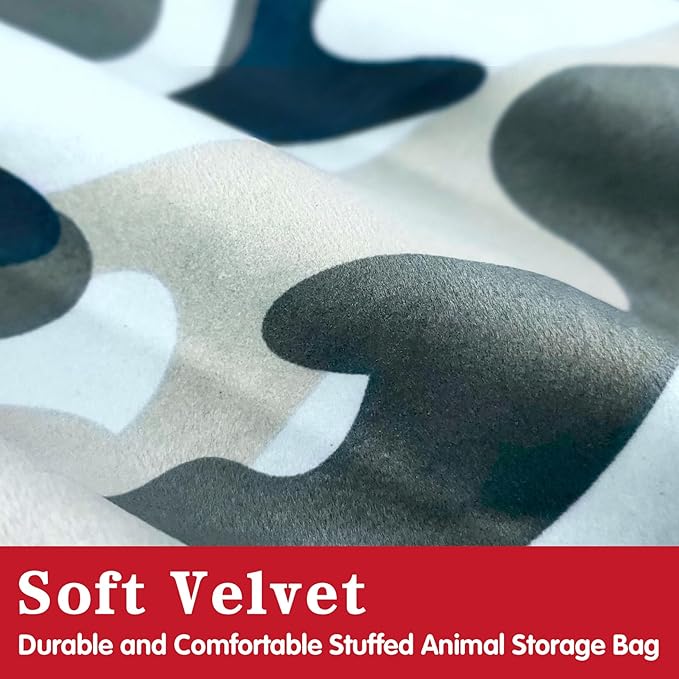 Jorbest Stuffed Animal Storage, Soccer Stuffed Animal Bean Bag Storage, Bean Bag Chair Cover for Kids, Luxury Velvet Stuffie Seat - Cover ONLY (200 L/52 Gal)
