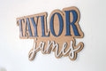 Large Wood Nursery Sign | Nursery name sign for Kids | Custom Wood Name Sign | 3D Wood Baby Name Sign (Blue)