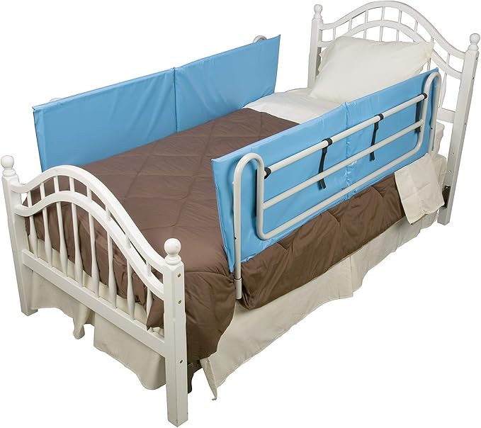 DMI Bed Rail Cover, Bed Rail Padding and Bed Bumper Pad for Elderly, Disabled or Handicapped, Rails Not included, Padded Cover Only, Blue, 60 x 15 x 0.5, 2 Count