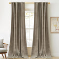 StangH Camel Beige Velvet Curtains Extra Long Light Blocking Tall Curtains for High Ceiling, Rustic Winter Chill Blocking Sound Dampening Drapes for Villa, W52 x L144, 2 Panels