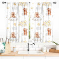 Cartoon Bear Curtains, Kids Boys Girls Cute Lovely Bear Star Cloud Ballon Pastel Window for Baby Living Room Bedroom Nursey Toddler Classroom 2 Panels, 55x39 Inch