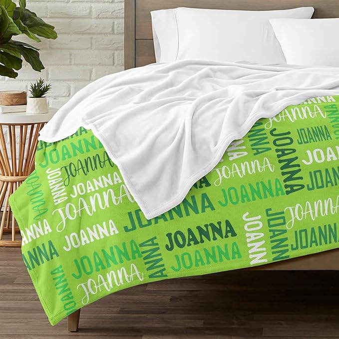 Dr.TOUGH Name Blanket Personalized Blanket for Adult Kids Flannel Customized Personalized Blankets and Throws