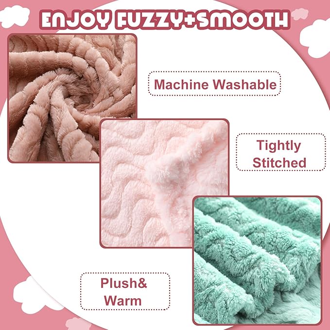 Frienda 4 Pcs Baby Fuzzy Blanket Fluffy Baby Blanket for Boys Girls Soft Warm Infant Newborn Toddler Receiving Nursery Bed Supplies, 32 x 24 Inch(Pastel Color)