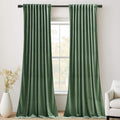 StangH Emerald Green Velvet Curtains 96 Inches Long, Room Darkening, Thermal Insulated Drapes for Bedroom, Living Room, Home Theater, Soft Rod Pocket Back Tab Window Treatment, 52x96 inch, 2 Panels