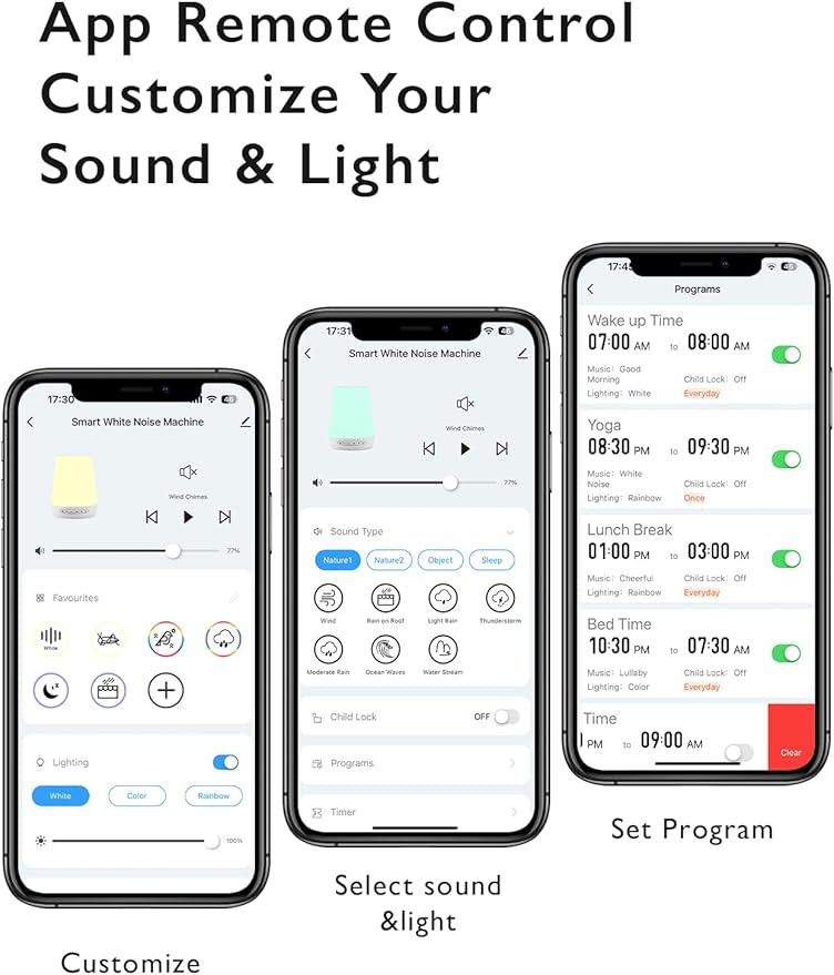 Baby Sound Machine, Momcozy White Noise Machine for Baby Sleeping with Night Light, Toddler Sleep Trainer with 34 Soothing Sounds, Timer, App Remote Control, Personal Sleep Routine (Blue)