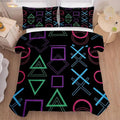 Game Comforter Set Twin Size Geometric Bedding for Kids Boys Men Black Abstract Bedroom Decor Quilt Bed Sets, 1 Comforter 1 Pillowcase