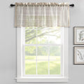 Lush Decor Farmhouse Textured Sheer Window Curtain Valance, 52"W x18"L, Neutral