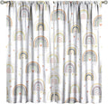 Kids Rainbow Curtains Boho Cartoon Colorful Stars Love Heart Lovely Abstract Art Pattern Print Window Drapes for Girl Bedroom Living Room Kitchen Decor,2 Panel Set,42Wx45H Inch Decor