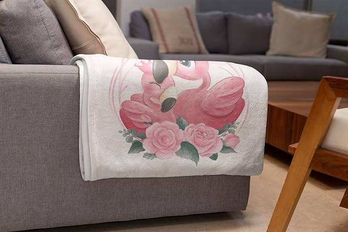 Personalized Baby Blankets with Name | Custom Flamingo Blanket for Baby Girls and Baby Boys | Unisex Warm Soft Fleece Swaddle Blanket Minky | (Flamingo, Fleece 30"x40")