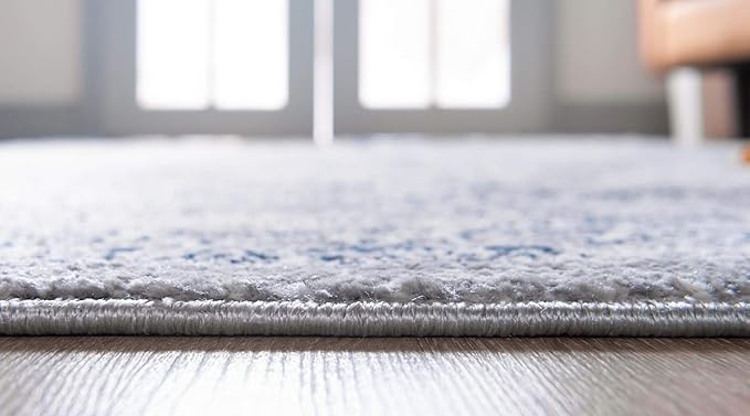 Rugs.com Charleston Collection Rug – 4' x 6' Gray Low-Pile Rug Perfect for Living Rooms, Large Dining Rooms, Open Floorplans