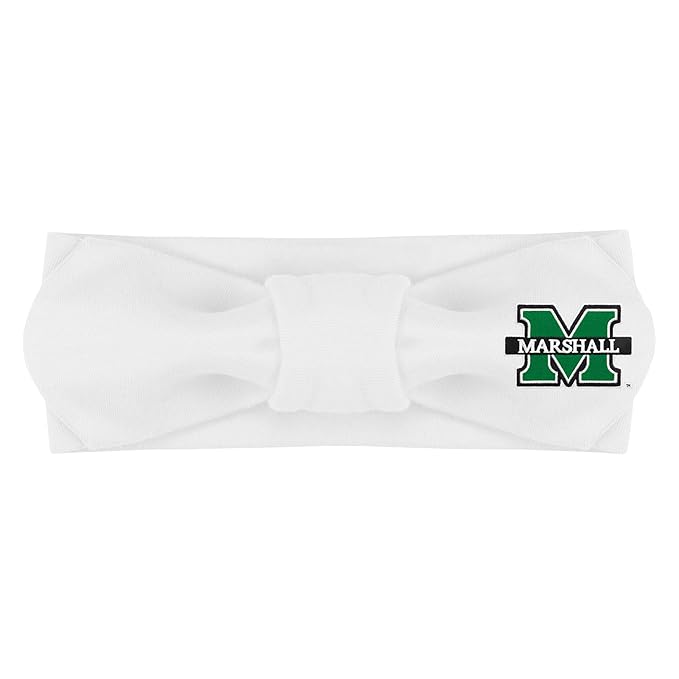 Creative Knitwear Marshall Thundering Herd Infant Girls White Solid Hair Knot Headband Embroidered Logo - Size Newborn - 4T