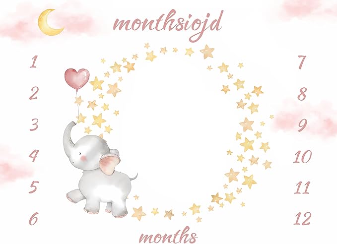 OLIVE OLIVIA Personalized Monthly Baby Milestone Blanket, Baby Months Blanket, Perfect Custom Newborn Gifts,50"x60"