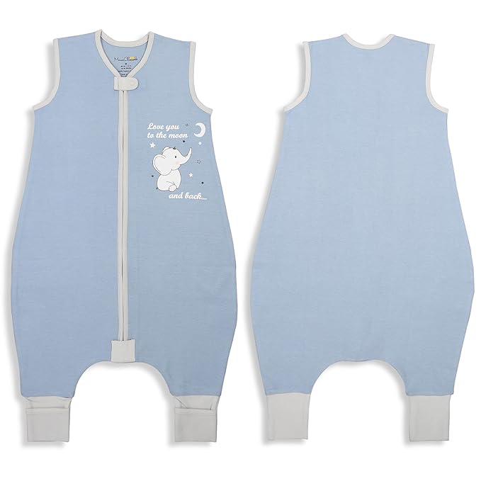 Mama Cheetah Toddler Sleep Sack with Feet 3T-4T, 1.0 TOG Organic Cotton Baby Wearable Blankets with Legs, Baby Sleeping Bag for Walkers, Early Walker Large
