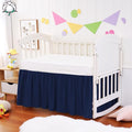 Crib Bed Skirt Dust Ruffle 100% Cotton - Natural, Soft, Breathable for Baby's Delicate Skin, Nursery Toddler Crib Bed Skirt for Baby Boys Girls, Fits Standard Cribs 28" x 52" with 14" Drop