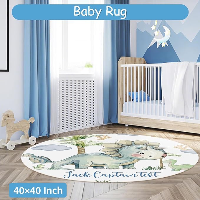Personalized Baby Crib Bedding Set with Name, 5 Pcs Dinosaur Crib Bedding Set for Boys Girls, Double Layer Nursery Crib Set for Infant Toddlers, Ideal Gift for Newborns Kids New Parents